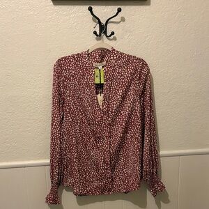 Women's Red Polka Dot Blouse